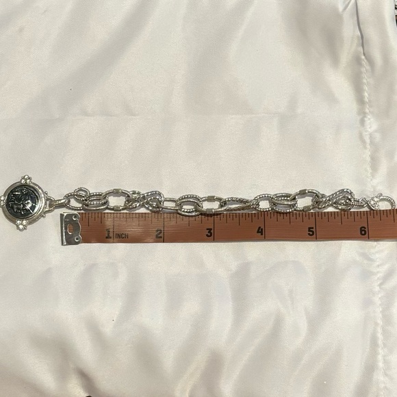 Judith Ripka Sterling Silver Ancient Roman Coin Dangle Bracelet 6.5" - - Picture 12 of 13